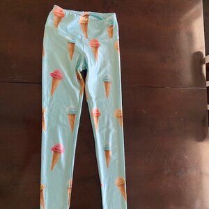 Goldsheep Blue Ice Cream Print Yoga Leggings XS
